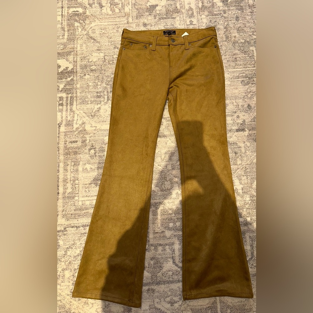 Brown Suede Flare Pants